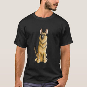 Camiseta Engraçado Cachorro Pastor Alemão I Cartoon GSD Par