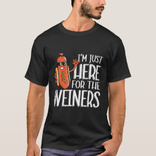 Camiseta Engraçado Cachorro Quente Estou Aqui Apenas Para O