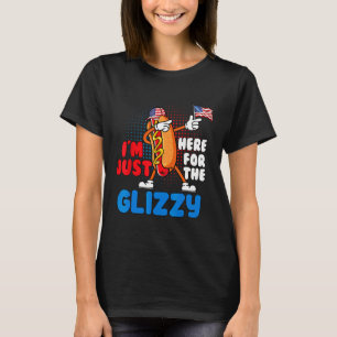 Camiseta Engraçado Cachorro Quente Estou aqui apenas para o