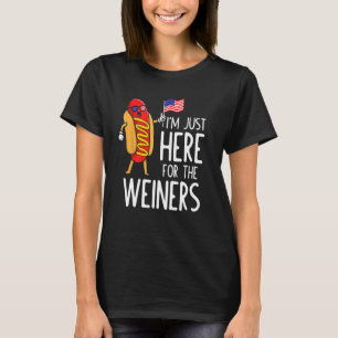 Camiseta Engraçado Cachorro Quente Estou aqui só para a sal