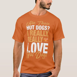 Camiseta Engraçado Cachorro Quente, Eu Adoro Cachorros Quen