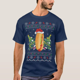 Camiseta Engraçado Cachorro Quente Lover Xmas Feio Quente N