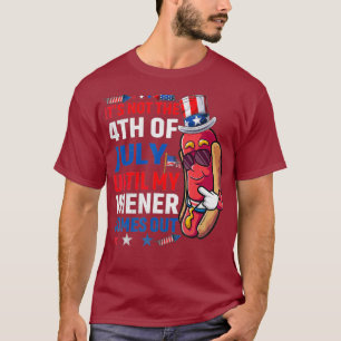 Camiseta Engraçado Cachorro Quente, No Dia 4 De Julho Até