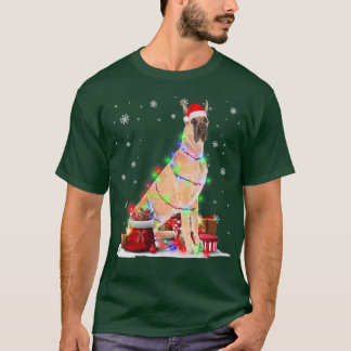 Camiseta Engraçado Cachorro-Sem-Pano Árvore de Natal Luzes