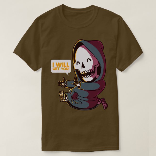 Camiseta Engraçado Cachorro, Vou Te Pegar (Frente do Design)