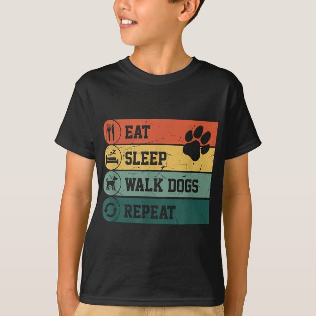 Camiseta Engraçado Cachorro Walker, Coma Cachorros Andando  (Frente)