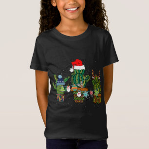 Camiseta Engraçado Cactus Lights Santa Hater Sweater Xmas T