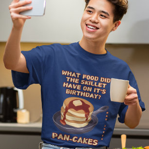 Camiseta Engraçado Café da Manhã Pancakes Piada Pai Comédia