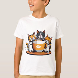 Camiseta Engraçado Café e carruagens para crianças T-Shirt