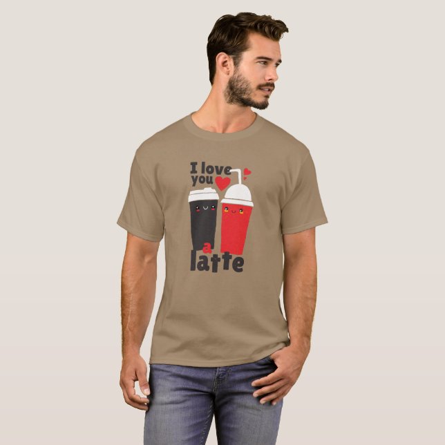 Camiseta Engraçado Café Lover Te Ama Os Gráficos Kawaii (Frente Completa)