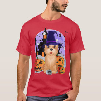 Camiseta Engraçado Cairn Terrier Dog Halloween Bruxa Polinê