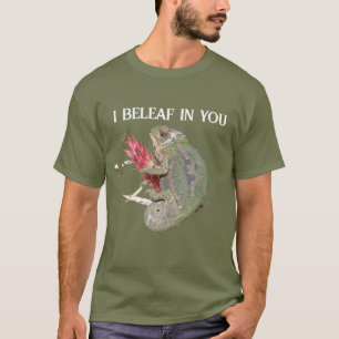 Camiseta Engraçado Camaleão Positivo "Eu acredito em ti" Ho