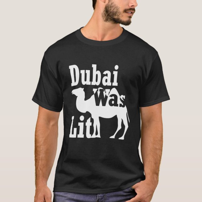 Camiseta Engraçado Camel Andando Souvenir Gift Dubai (Frente)