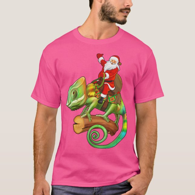 Camiseta Engraçado Cameleon Papais noeis do Lover Andando C (Frente)