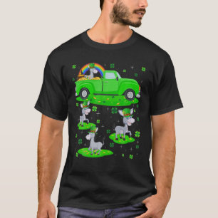 Camiseta Engraçado Caminhão Verde Leprechaun Hat Mule Rua.