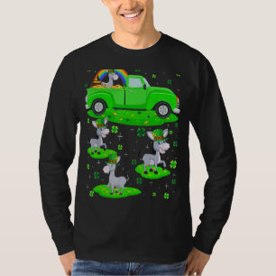 Camiseta Engraçado Caminhão Verde Leprechaun Hat Mule Rua.