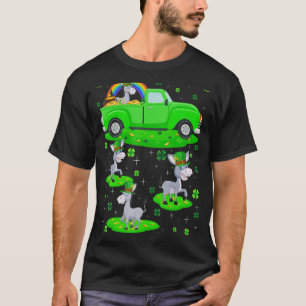 Camiseta Engraçado Caminhão Verde Leprechaun Hat Mule Rua.