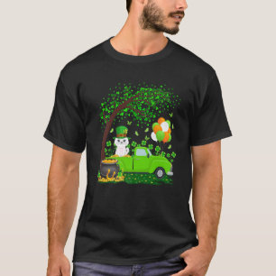 Camiseta Engraçado Caminhão Verde Shamrock Folaf Cat St Pat
