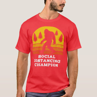 Camiseta Engraçado campeão de distanciamento social