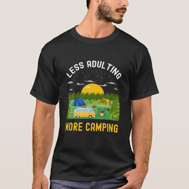 Camiseta Engraçado Camper Mais Presente de Acampamento (Frente)
