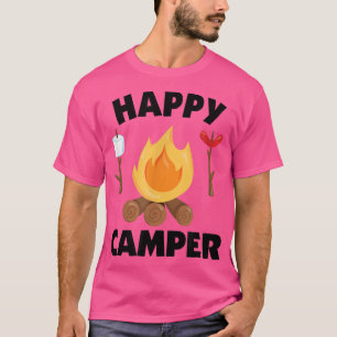 Camiseta Engraçado Camping Camfire Fazendo Maçal