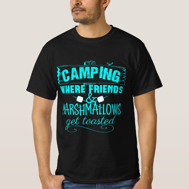 Camiseta Engraçado Camping Dizendo (Frente)