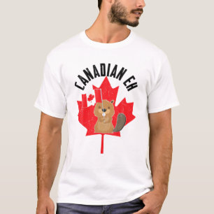 Camiseta Engraçado canadense EH Beaver Maple Leaf Flag Happ