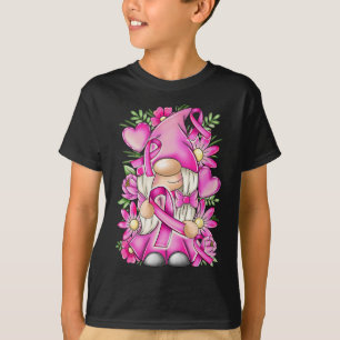 Camiseta Engraçado Câncer da Mama Friso Rosa Fita Gnomo Awa