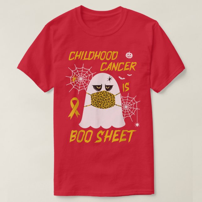 Camiseta Engraçado Cancer De Infância Ghost Halloween É Boo (Frente do Design)