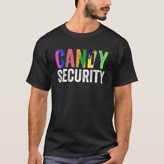 Camiseta Engraçado Candy Security Halloween Costume T Shirt (Frente)