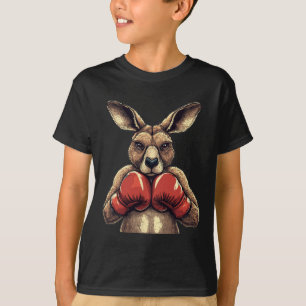 Camiseta Engraçado Canguru Com Luvas Para Um Punch Comédia