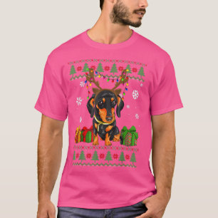 Camiseta Engraçado Cão ama Dachshund Santa Hat Ugly Christm