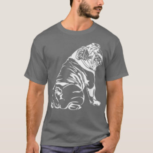 Camiseta Engraçado cão-Bulldog em inglês.
