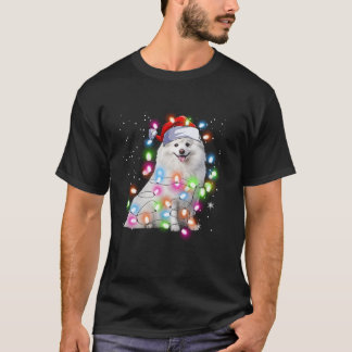 Camiseta Engraçado cão esquimó americano Luzes de Árvore de