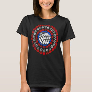 Camiseta Engraçado Capitão Cuber Speed Cortando Quebra-cabe