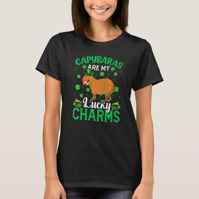 Camiseta Engraçado Capybara É Minha Sortuda Rua Capybara Pa (Frente)