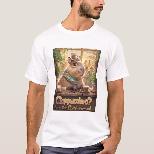 Camiseta Engraçado Capybara para Ventiladores Anim (Frente)