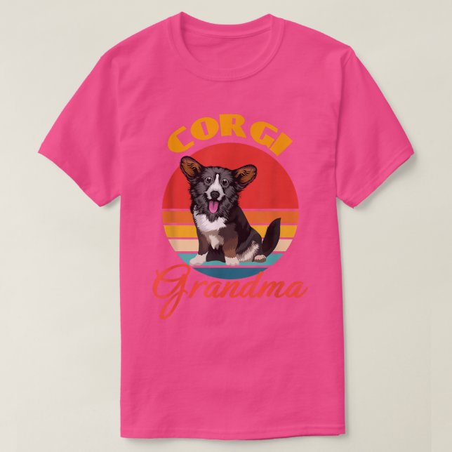 Camiseta Engraçado Cardigan Welsh Corgi Avó Cão Mothe (Frente do Design)
