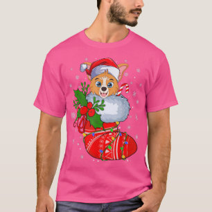 Camiseta Engraçado Cardigan Welsh Corgi Dog Em Meias De Nat