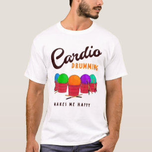 Camiseta Engraçado Cardio Drumming Humor Sayings Cardio Gro