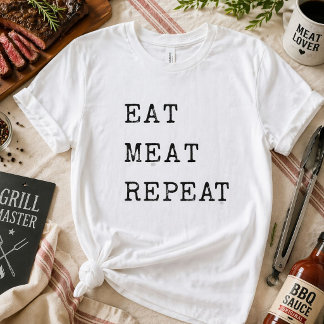 Camiseta Engraçado Carnivore Coma Carne Repetindo