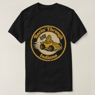 Camiseta Engraçado Carro de Corrida de Milho Vintage Indian