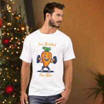 Engraçado Carrot Gym T-Shirt - Estou enraizado par