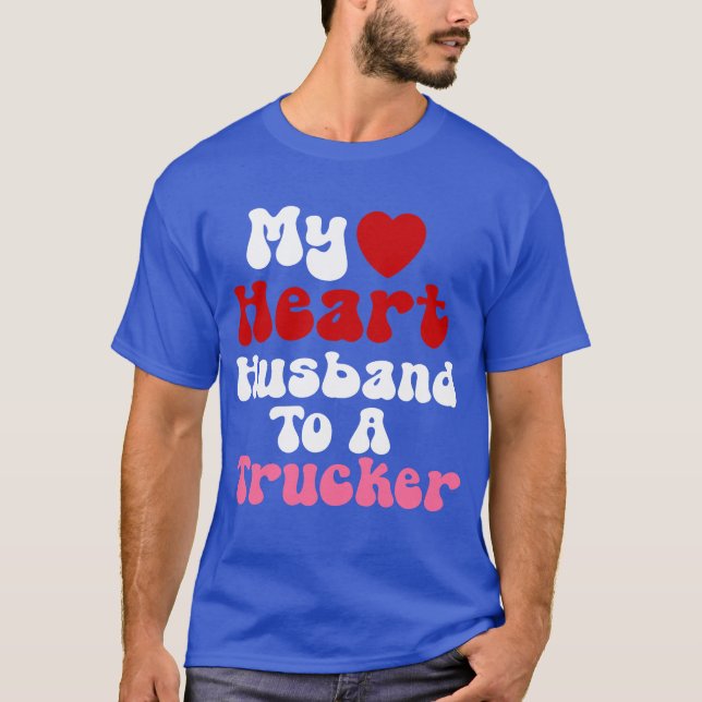 Camiseta Engraçado Carteiro Wives Design Heart Humor Marido (Frente)