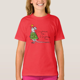 Camiseta Engraçado Cartografia de Árvore de Mouse Bonito de