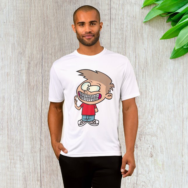 Camiseta Engraçado Cartoon Boy com Sorriso de Braços (Criador carregado)