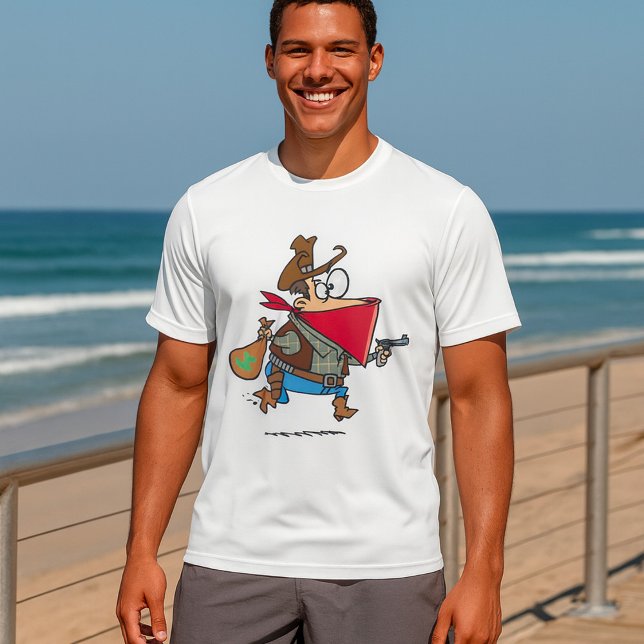 Camiseta Engraçado Cartoon Cowboy Bandit Robber (Criador carregado)