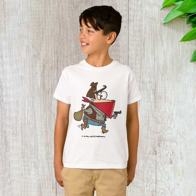 Camiseta Engraçado Cartoon Cowboy Bandit Robber (Criador carregado)