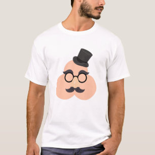Camiseta Engraçado Cartoon Disguise Face.