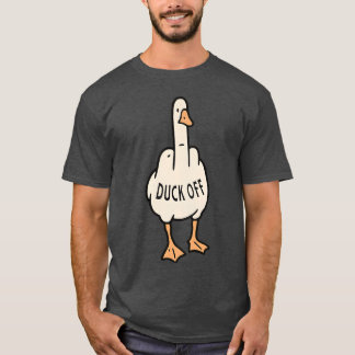 Camiseta Engraçado Cartoon Duck T-Shirt com "DUCK OFF"